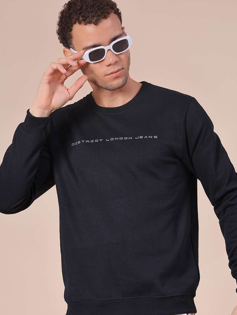 men chest print long sleeve sweatshirt