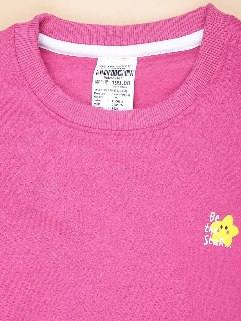 girls solid long sleeve sweatshirt - 21948075 -  Standard Image - 2