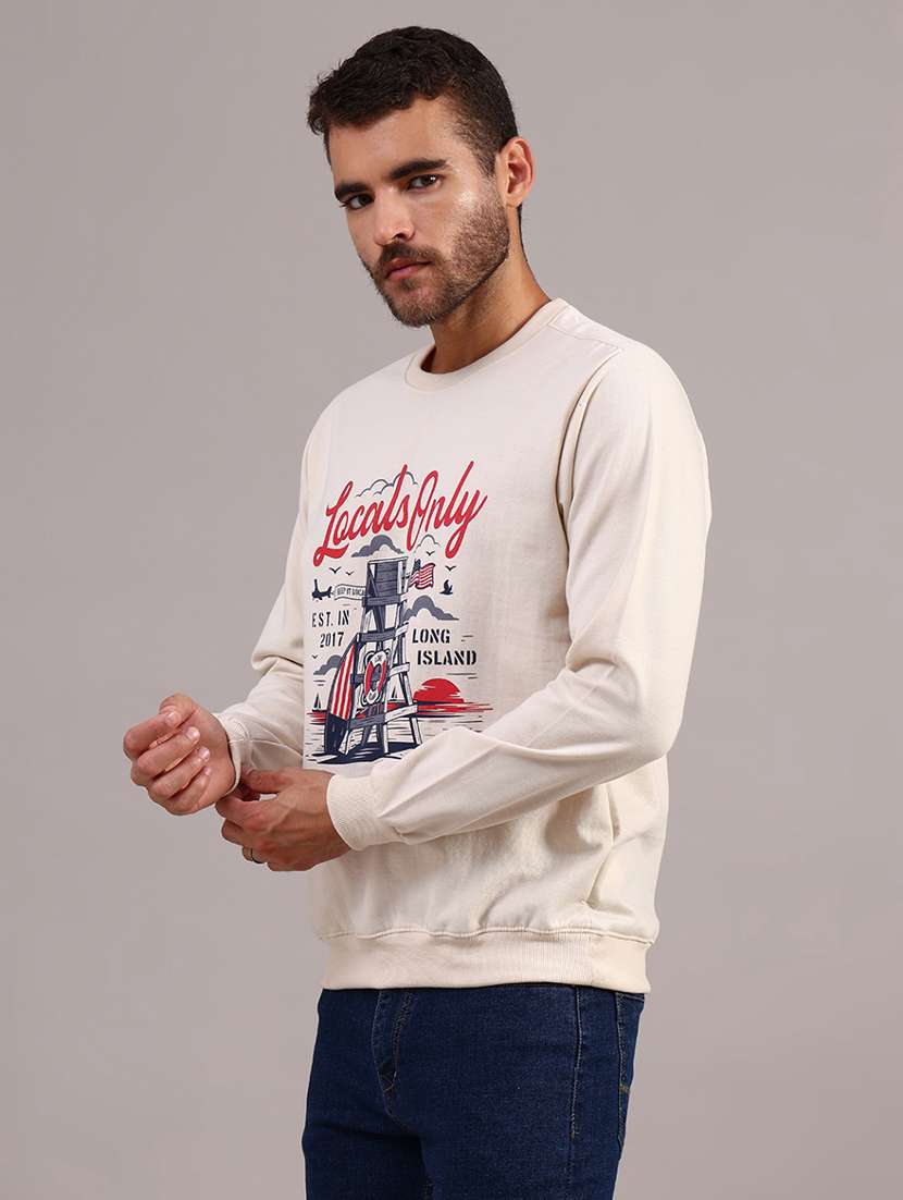 Men Printed Long Sleeve Regular Fit Sweatshirt - 21948123 -  Standard Image - 2