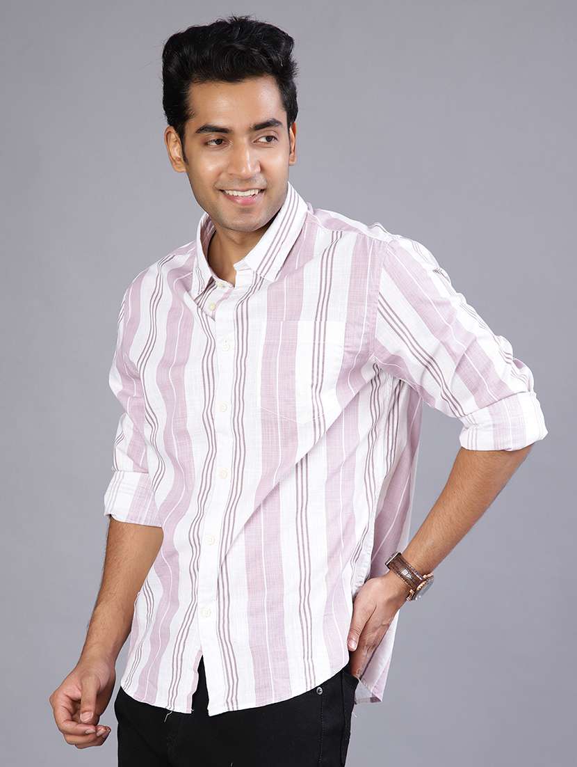 men striped collared long sleeve shirt - 21948128 -  Standard Image - 2