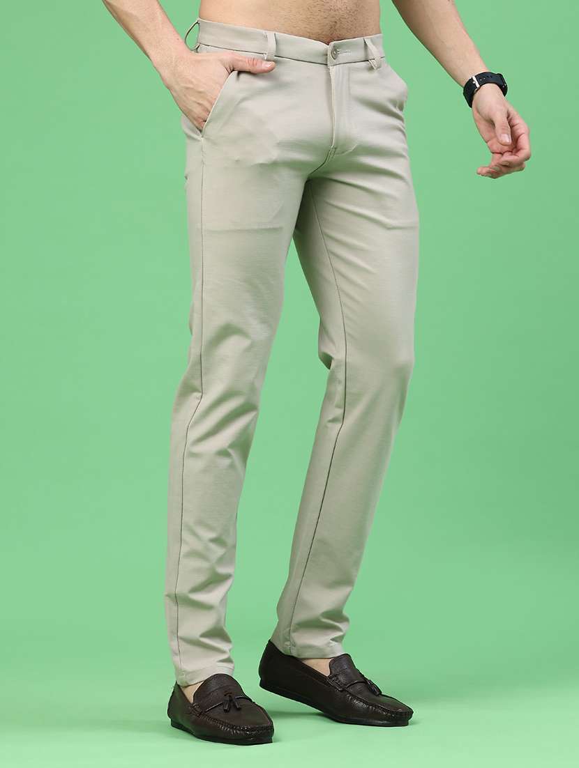 men solid mid rise chinos casual trouser - 21948134 -  Standard Image - 2