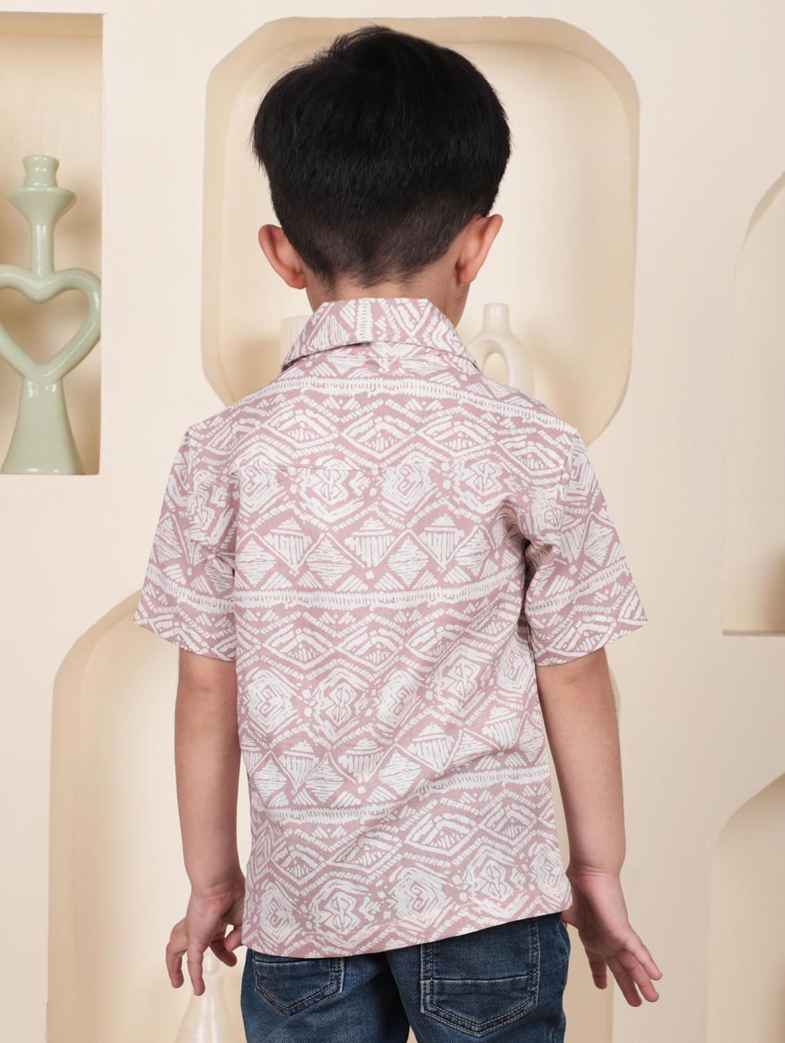 kids printed short sleeve casual shirt - 21948363 - Standard Image - 2