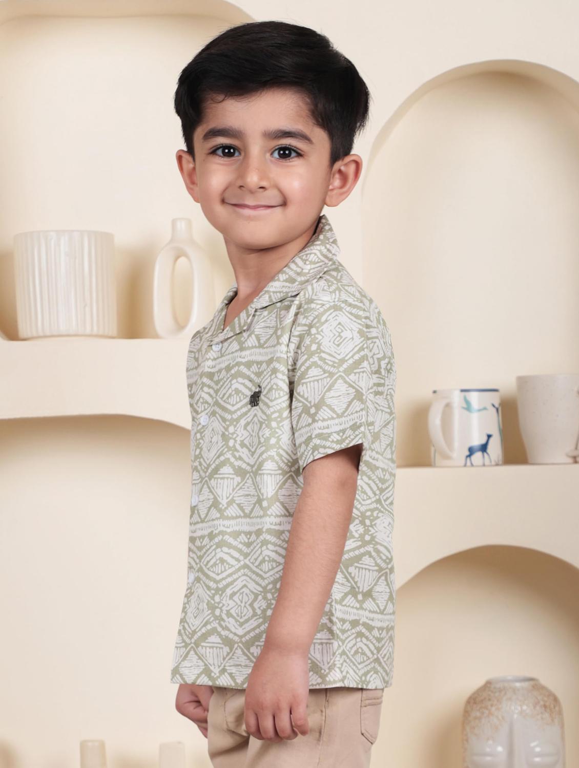 kids printed short sleeve casual shirt - 21948364 - Standard Image - 2