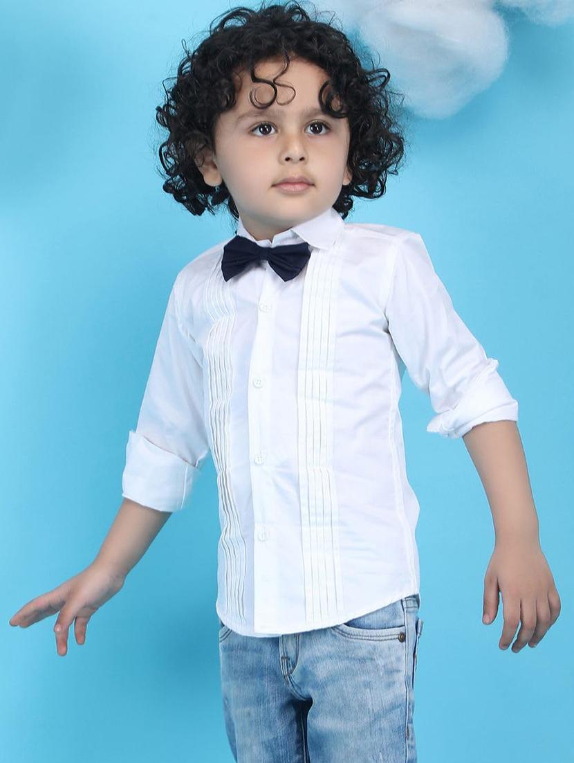 kids white solid long sleeve shirt - 21948369 - Standard Image - 2