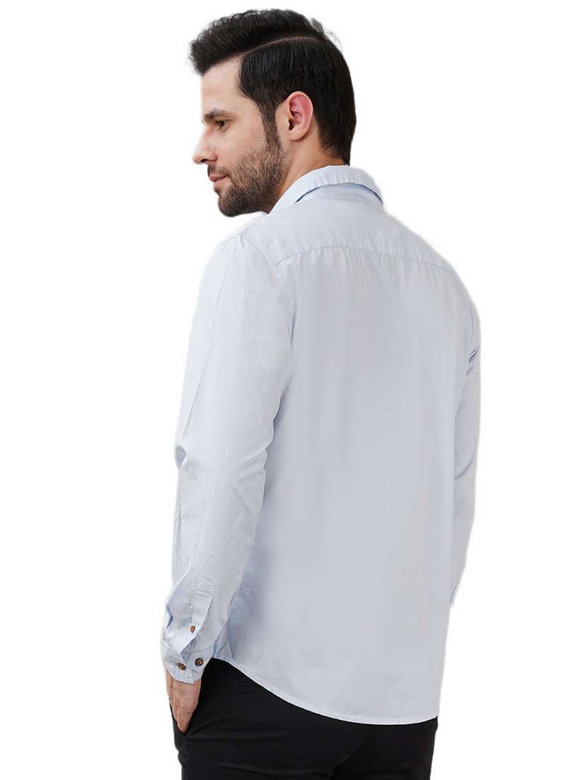 men solid long sleeve regular fit casual shirt - 21948375 - Standard Image - 2