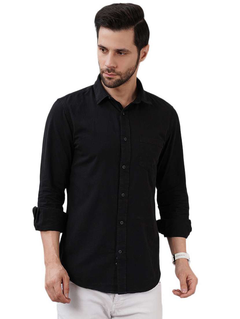 men solid long sleeve regular fit casual shirt