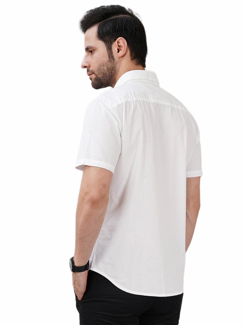 men solid short sleeve regular fit casual shirt - 21948382 - Standard Image - 2