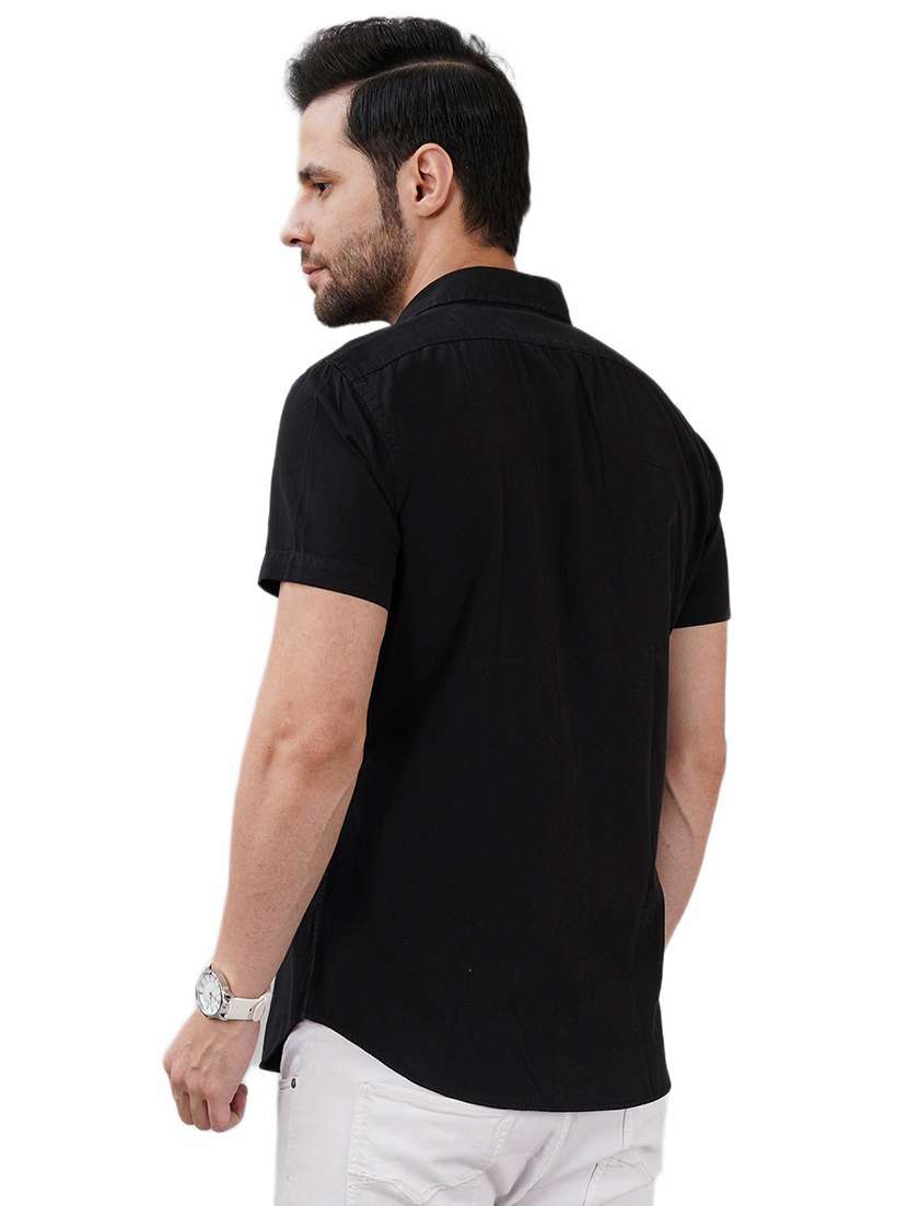 men solid short sleeve regular fit casual shirt - 21948383 -  Standard Image - 2