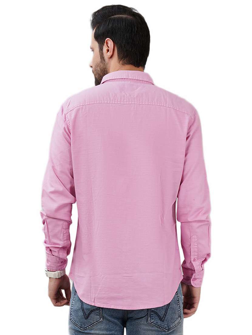 men solid long sleeve regular fit casual shirt - 21948390 - Standard Image - 2