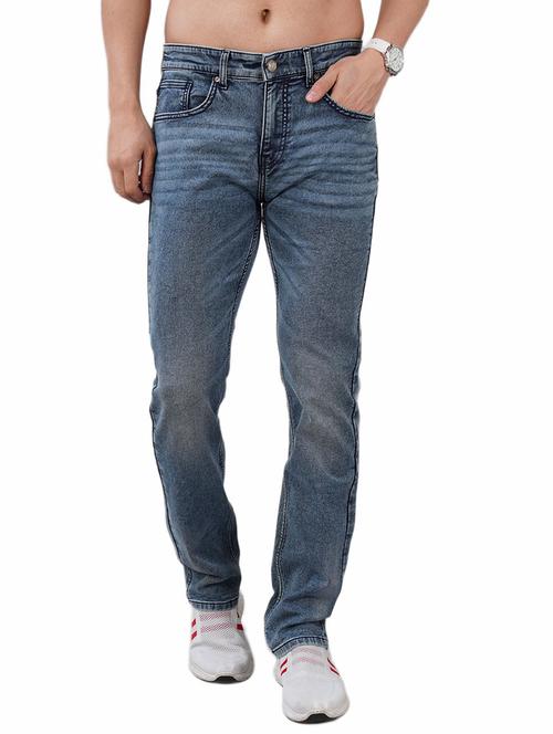 men washed mid rise full length jeans - 21948407 - Standard Image - 0