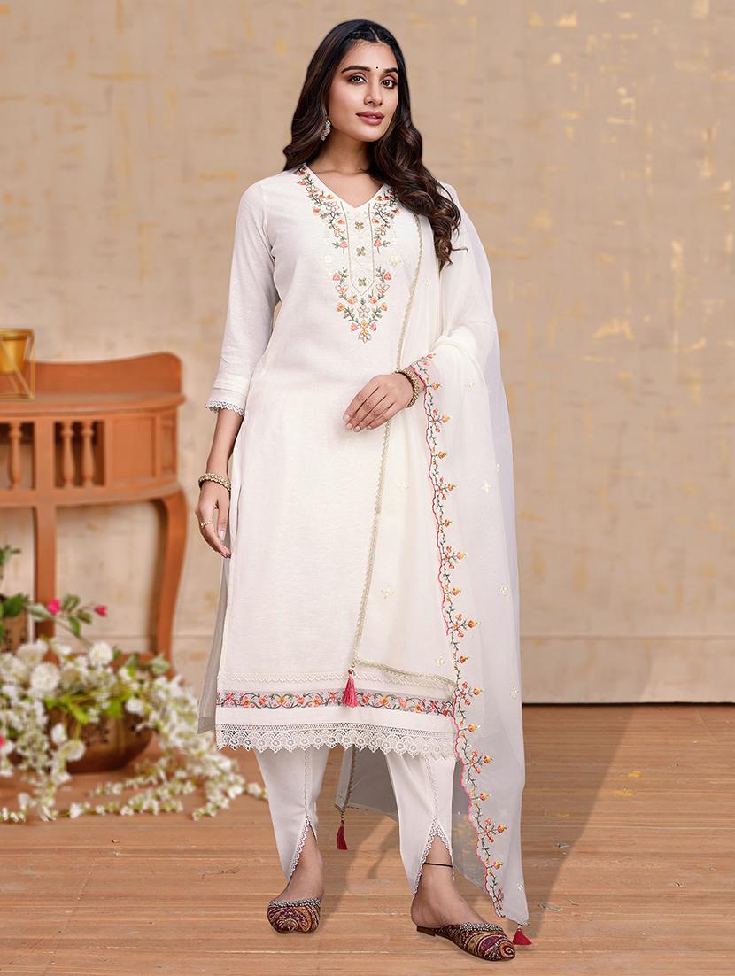 women three quarter sleeve dhoti kurta with dupatta set - 21948551 -  Zoom Image - 0