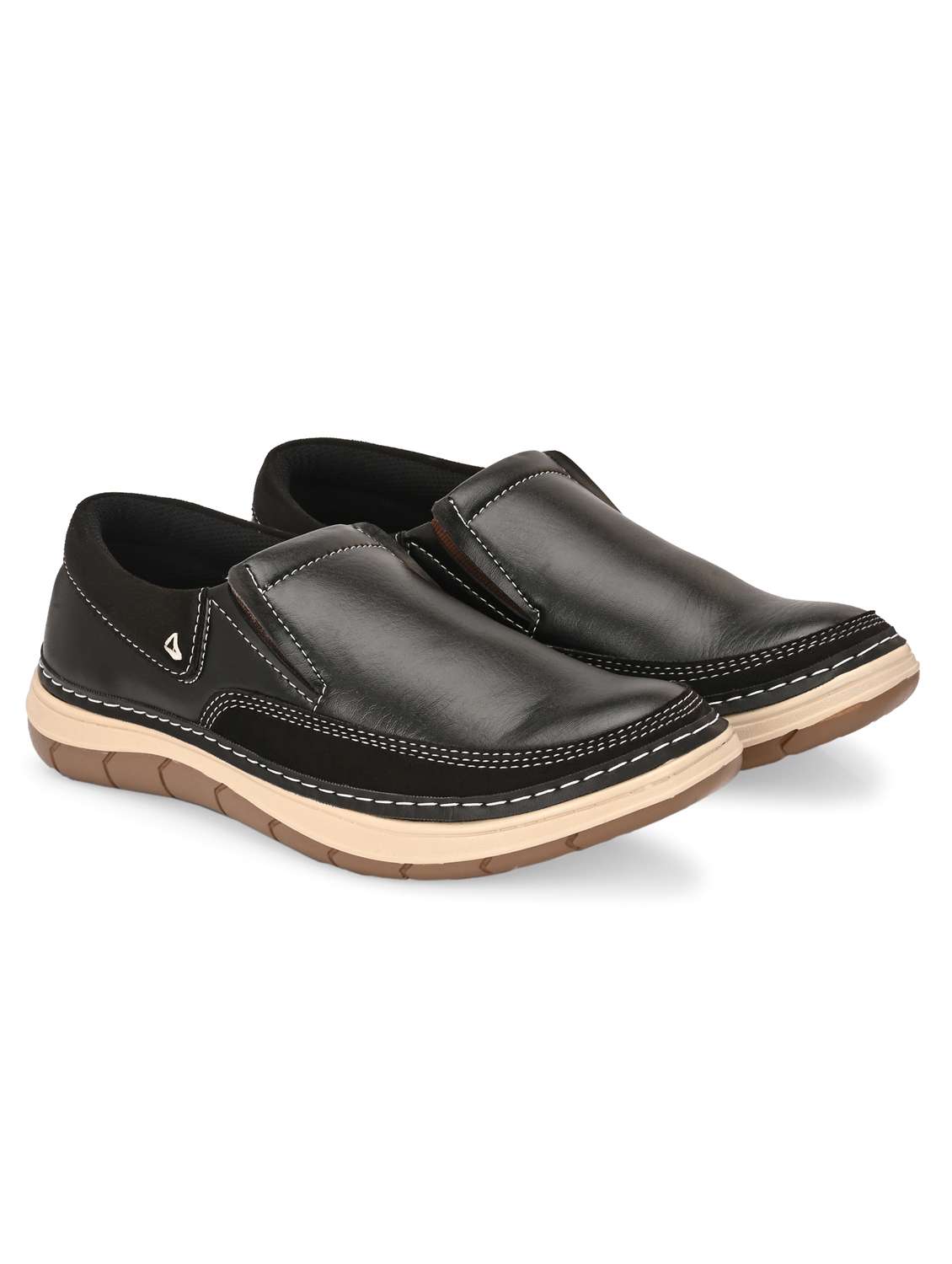 men black solid boat shoe - 21948567 -  Standard Image - 2