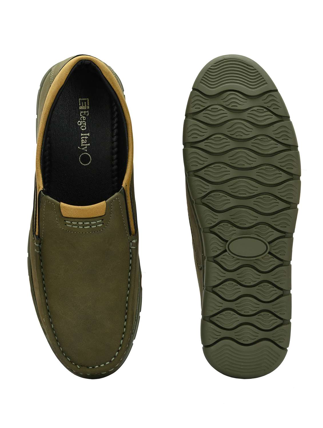 men olive solid boat shoe - 21948578 -  Standard Image - 7