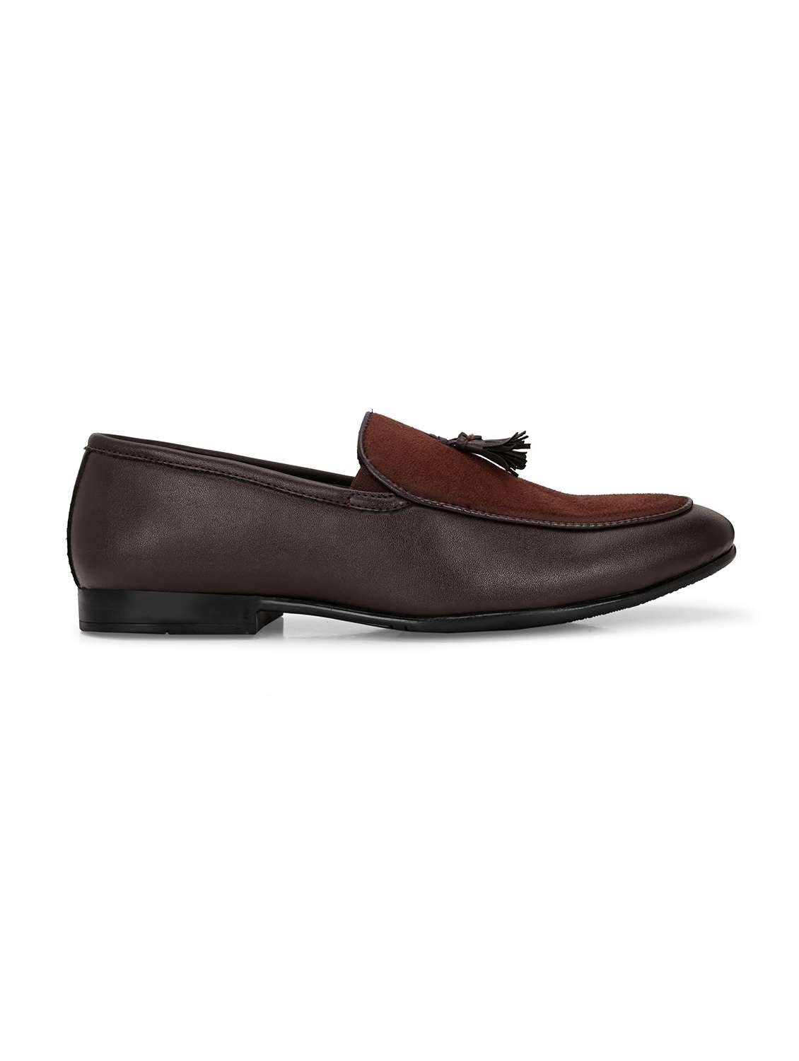 men's brown tasselled synthetic leather loafers - 21948586 - Standard Image - 2