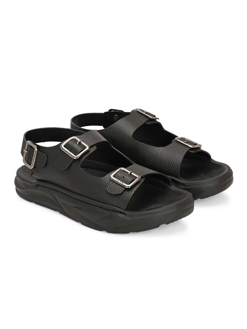 men black back strap sandal - 21948602 -  Standard Image - 2