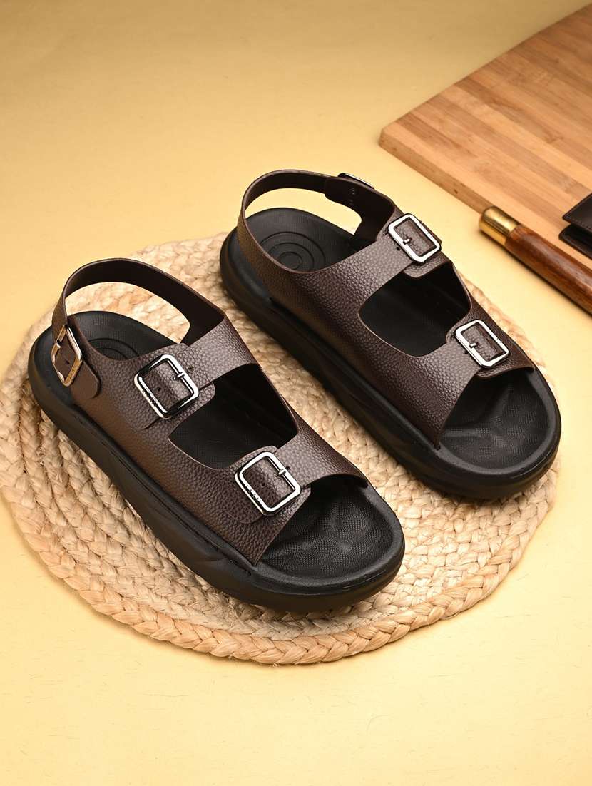 men brown back strap sandal