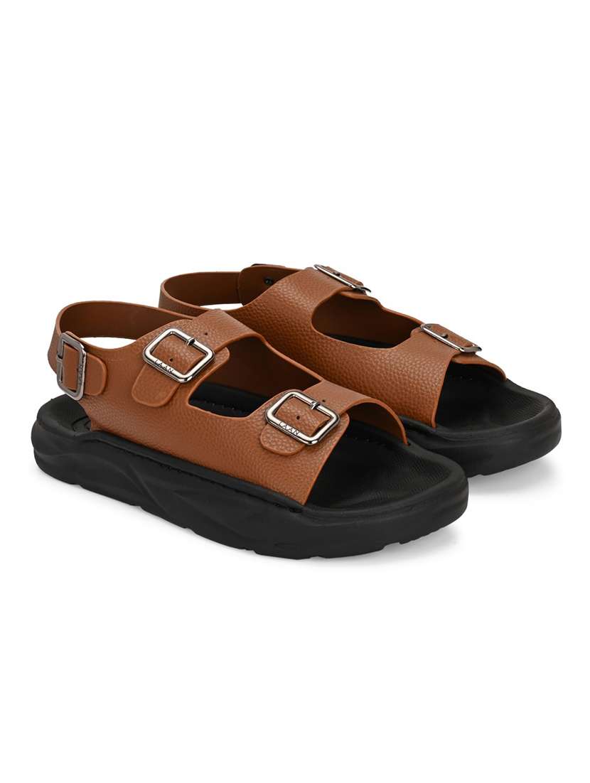 men tan back strap sandal - 21948605 -  Standard Image - 2