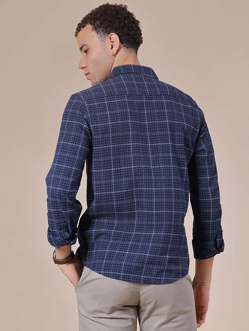 men checkered collared long sleeve shirt - 21948694 -  Standard Image - 2