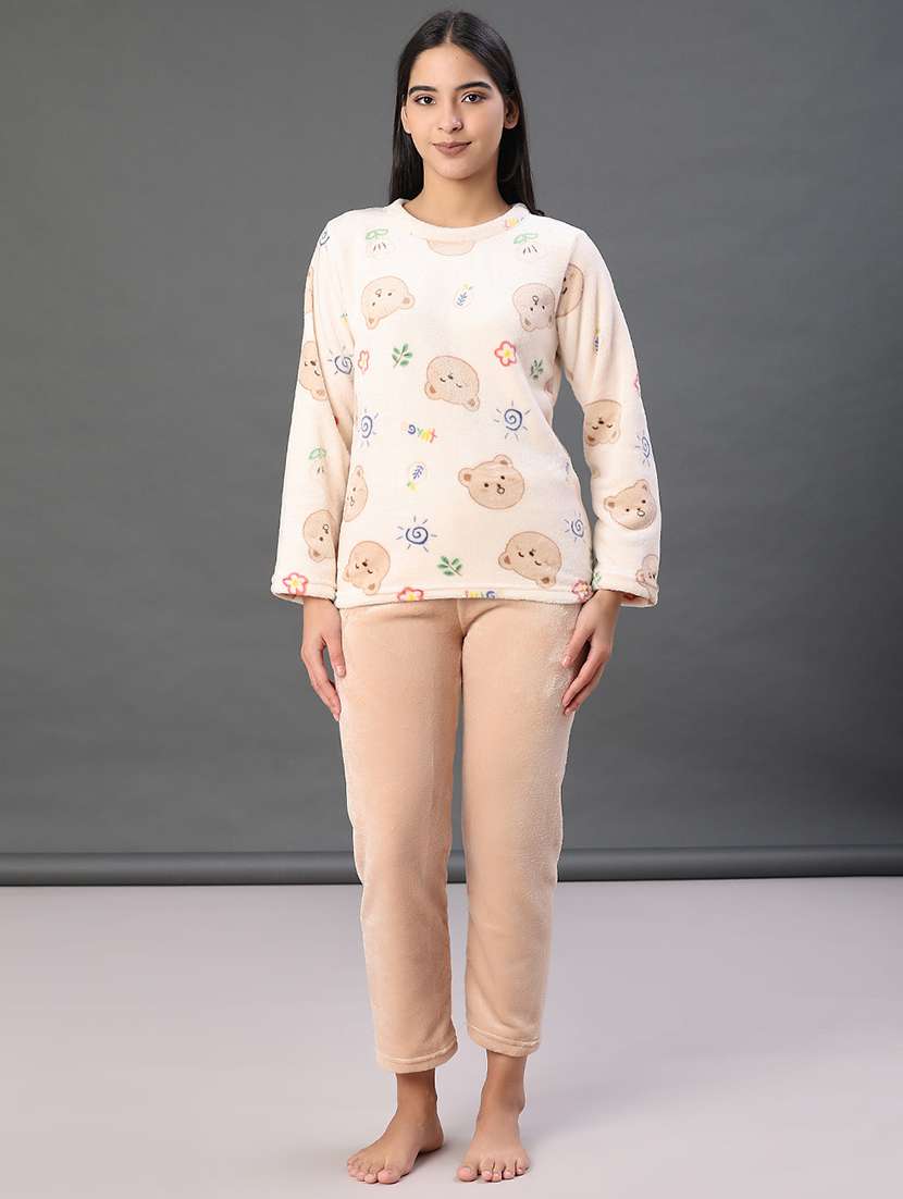 women printed nightwear pyjama set