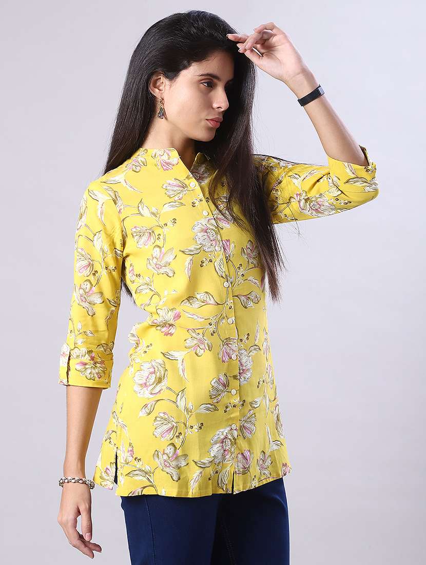 women printed three quarter sleeve kurti - 21948745 -  Standard Image - 2