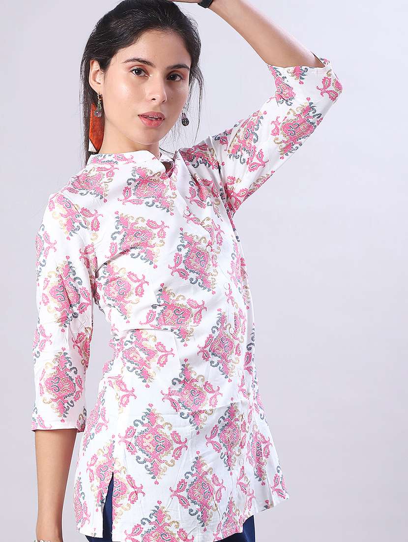 women printed three quarter sleeve kurti - 21948746 -  Standard Image - 2