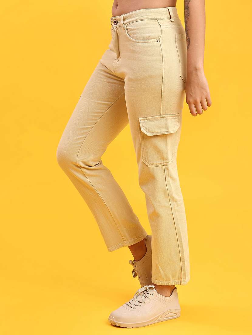 women solid mid rise cargo - 21948781 -  Standard Image - 2