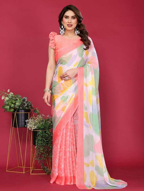 women printed half & half saree with blouse - 21949175 -  Standard Image - 0