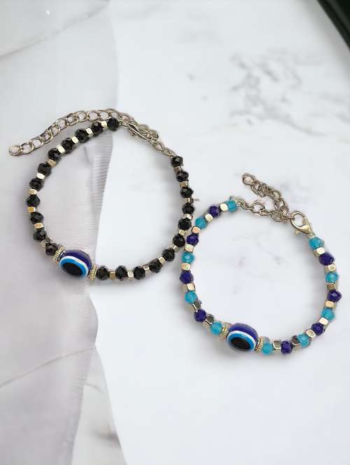 women pack of 2 beaded evil eye bracelet - 21949186 -  Standard Image - 0