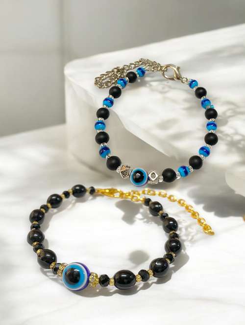 women pack of 2 beaded evil eye bracelet - 21949189 -  Standard Image - 0