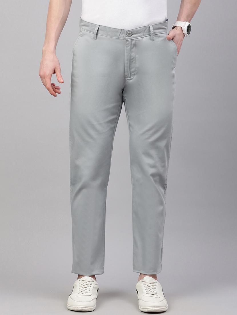 men solid mid rise flat front casual chinos - 21949207 - Zoom Image - 0