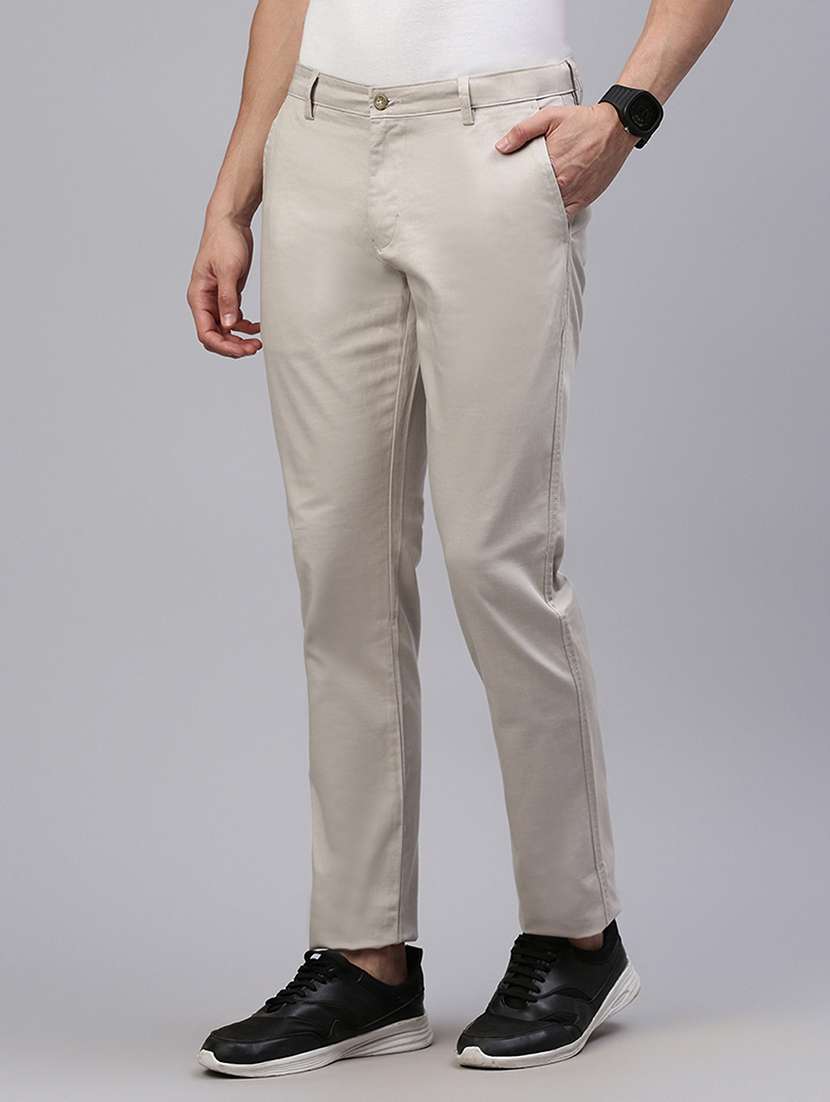 men solid mid rise flat front casual chinos  - 21949208 -  Standard Image - 2