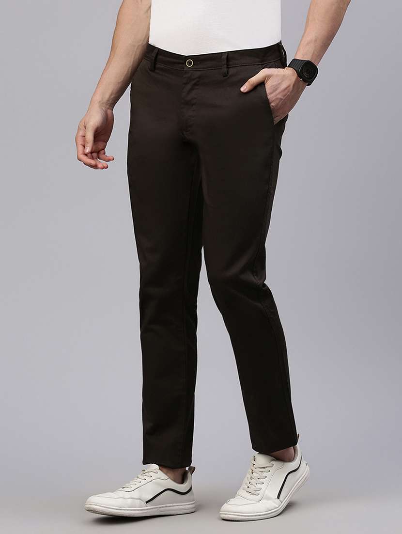 men solid mid rise flat front casual chinos  - 21949209 -  Standard Image - 2