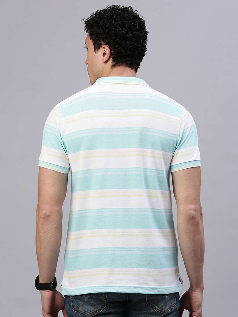 men striped short sleeve regular fit polo t-shirt - 21949211 -  Standard Image - 2