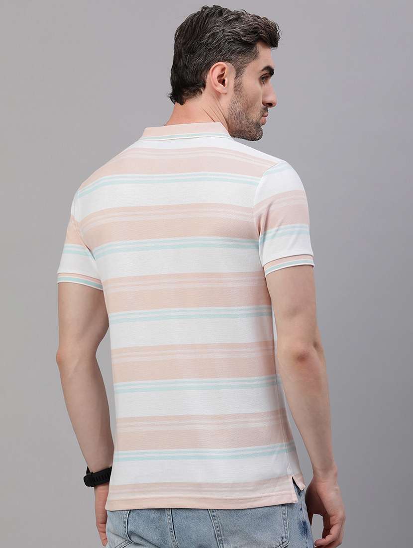 men striped short sleeve regular fit polo t-shirt - 21949212 -  Standard Image - 2