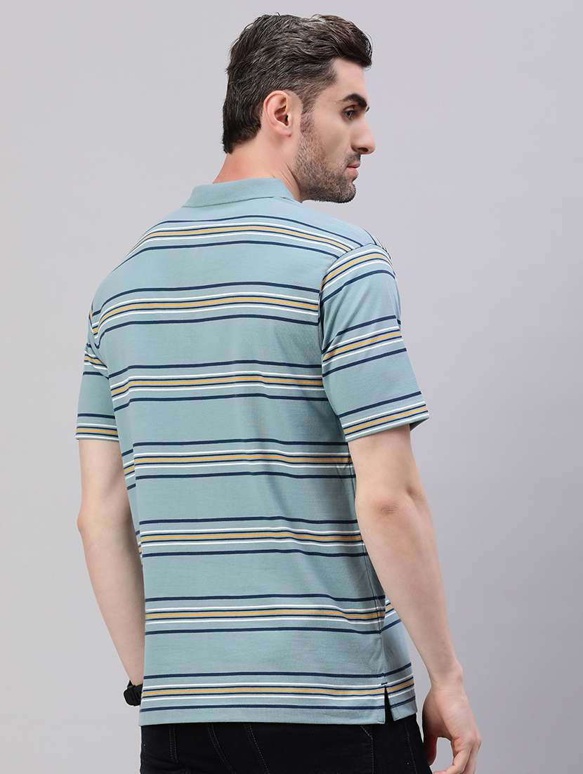 men striped short sleeve regular fit polo t-shirt - 21949218 -  Standard Image - 2