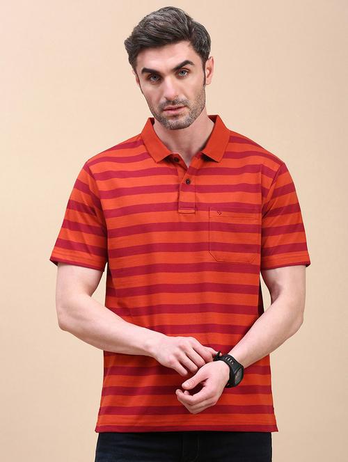 men striped short sleeve regular fit polo t-shirt - 21949220 - Standard Image - 0