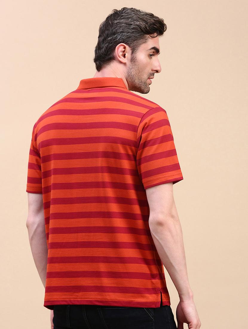 men striped short sleeve regular fit polo t-shirt - 21949220 - Standard Image - 2