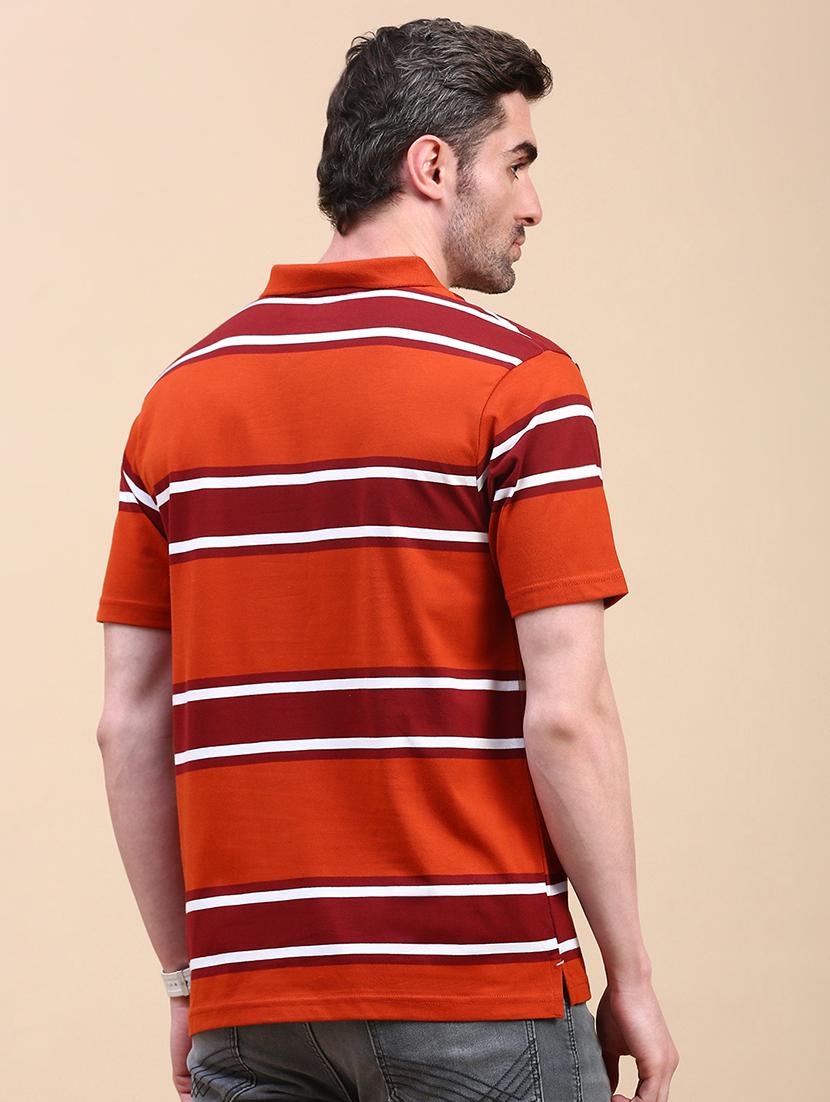 men striped short sleeve regular fit polo t-shirt - 21949221 - Standard Image - 2