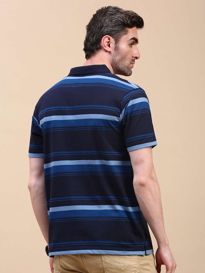 men striped short sleeve regular fit polo t-shirt - 21949225 -  Standard Image - 2