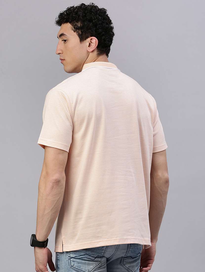men striped short sleeve slim fit polo t-shirt - 21949232 -  Standard Image - 2