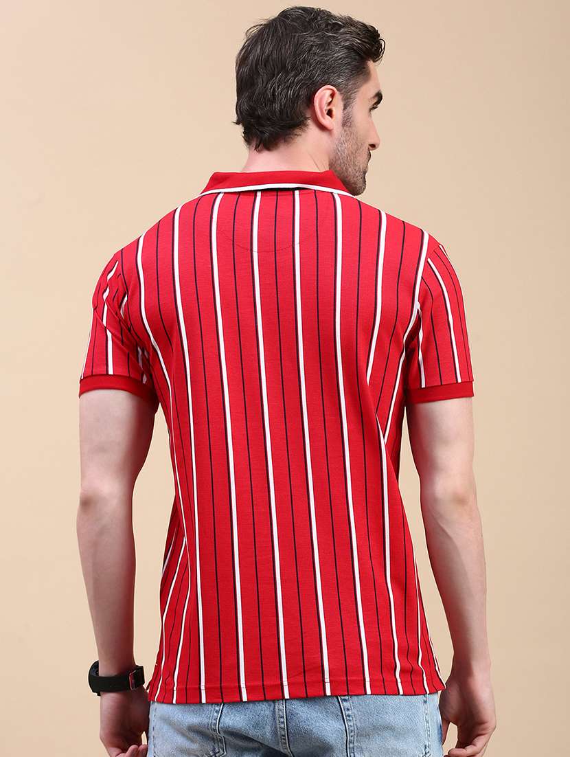 men striped short sleeve regular fit polo t-shirt - 21949240 -  Standard Image - 2