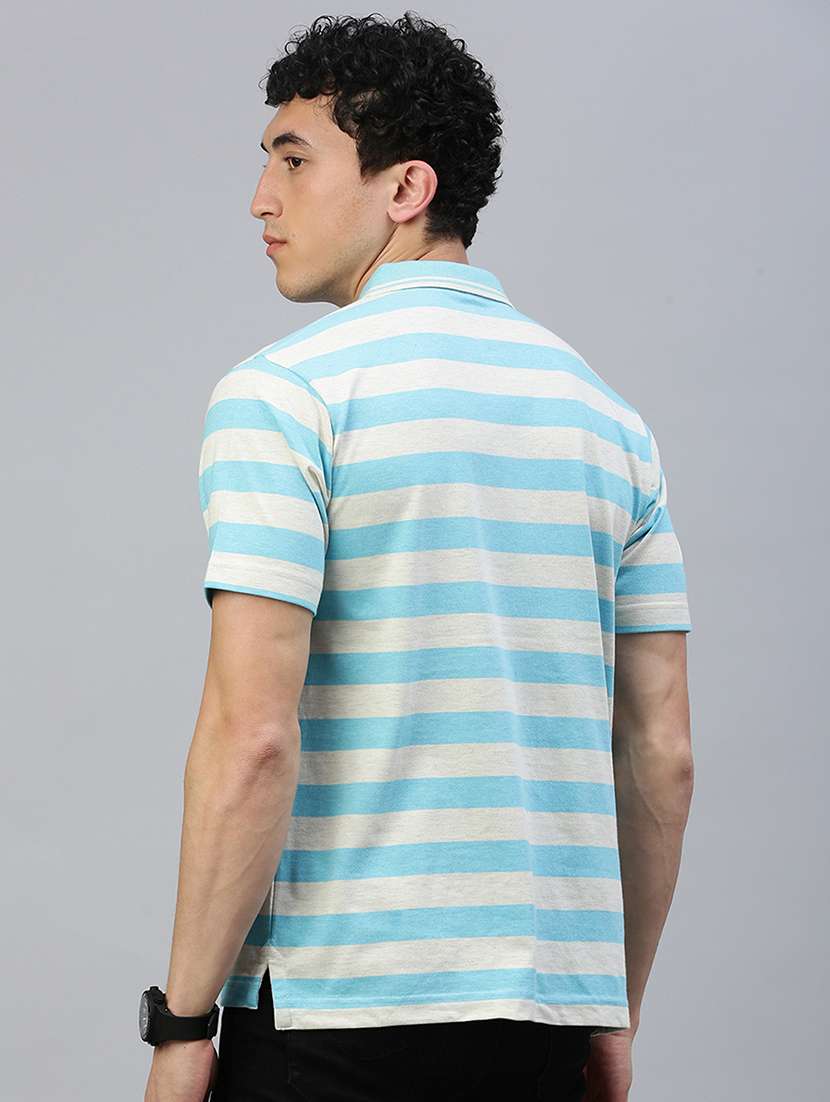 men striped short sleeve regular fit polo t-shirt - 21949241 -  Standard Image - 2