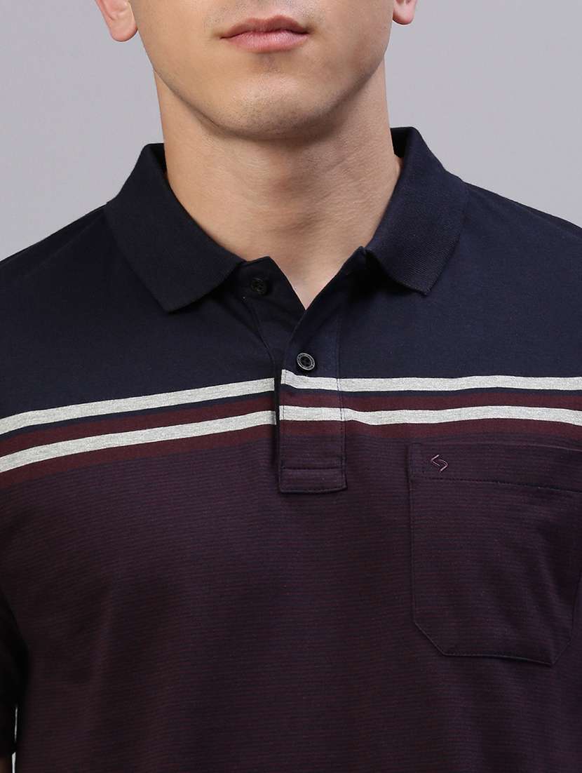 Men Color Block Short Sleeve Regular Fit Polo T Shirt