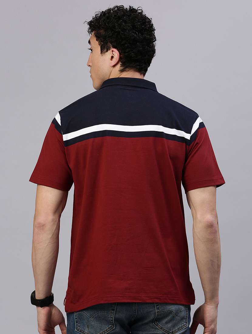 men color block short sleeve regular fit polo t-shirt - 21949247 -  Standard Image - 2