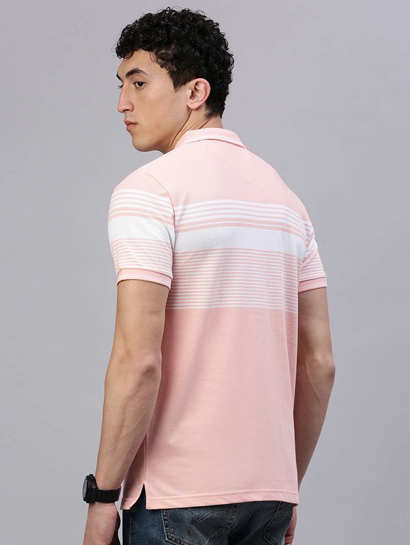 men striped short sleeve regular fit polo t-shirt - 21949248 -  Standard Image - 2