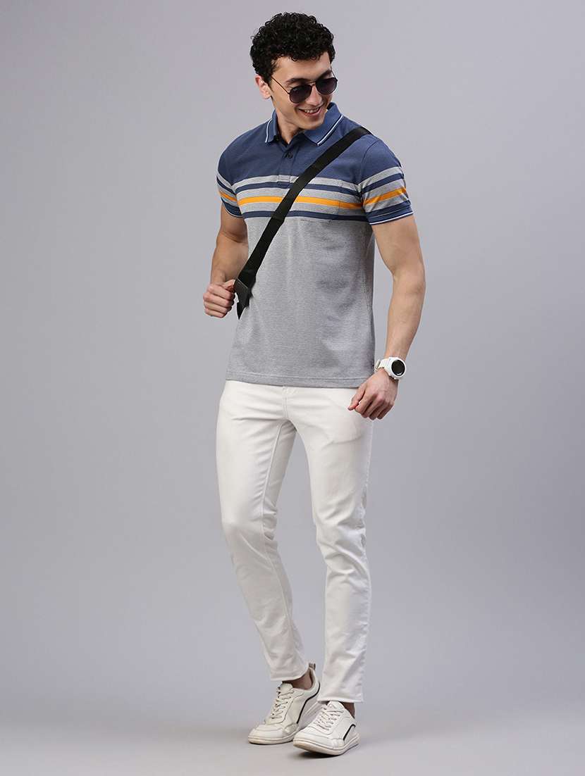 men color block short sleeve regular fit polo t-shirt - 21949252 -  Standard Image - 2