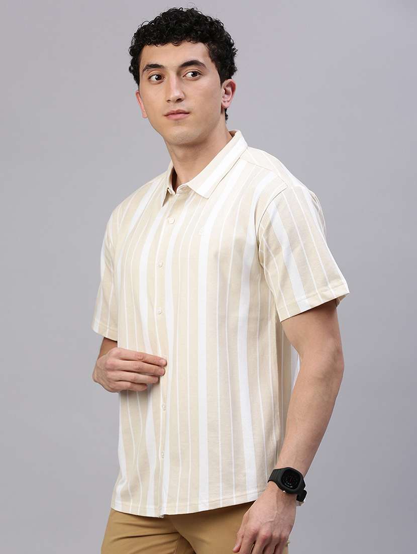 men striped short sleeve regular fit casual shirt - 21949256 -  Standard Image - 2