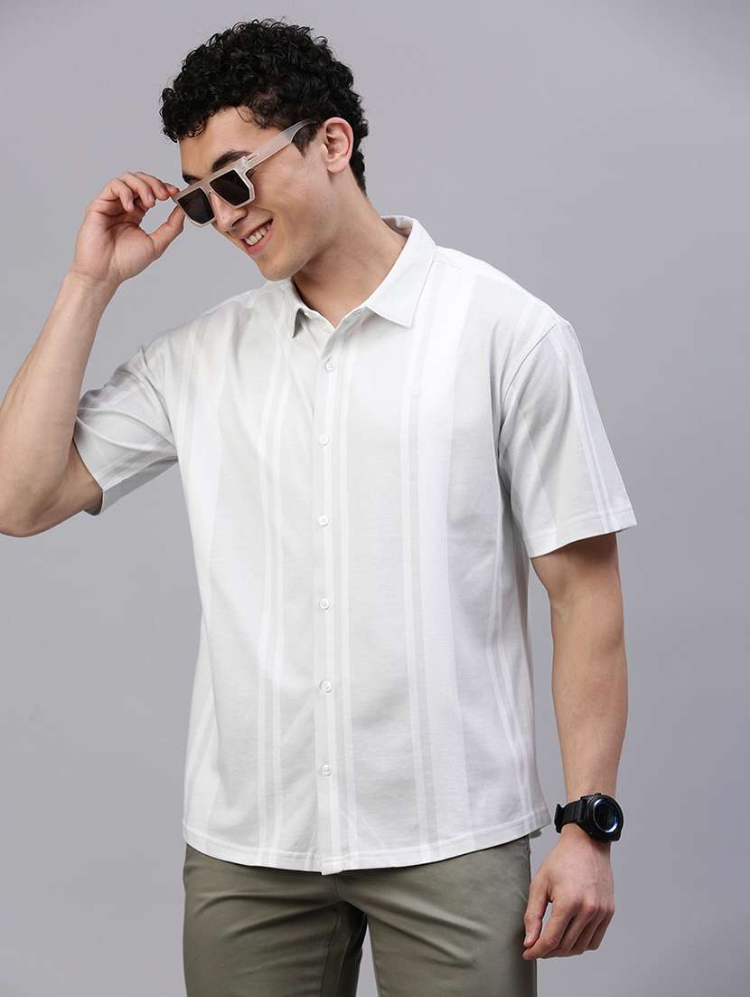 men striped short sleeve regular fit casual shirt - 21949258 -  Standard Image - 2