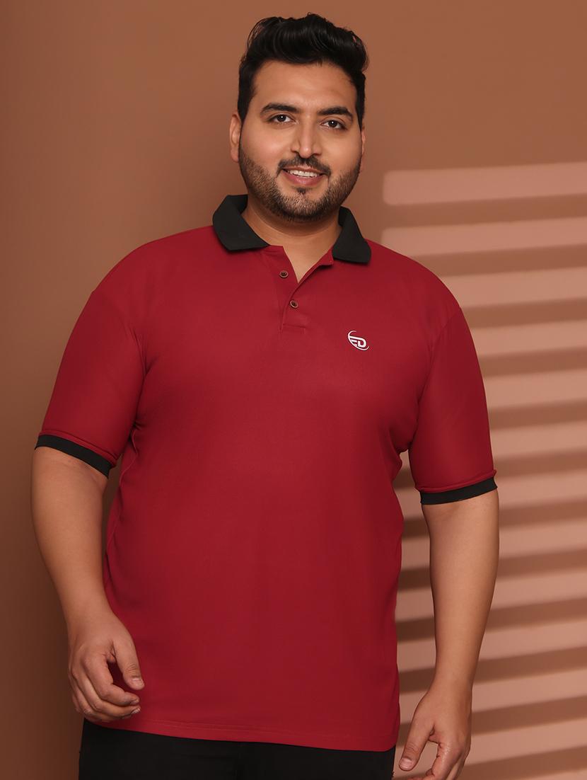 men plus size solid short sleeve regular fit polo t-shirt