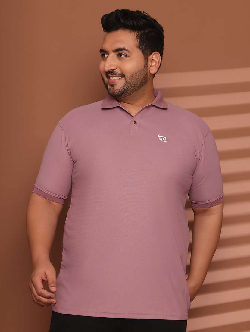 men plus size solid short sleeve regular fit polo t-shirt